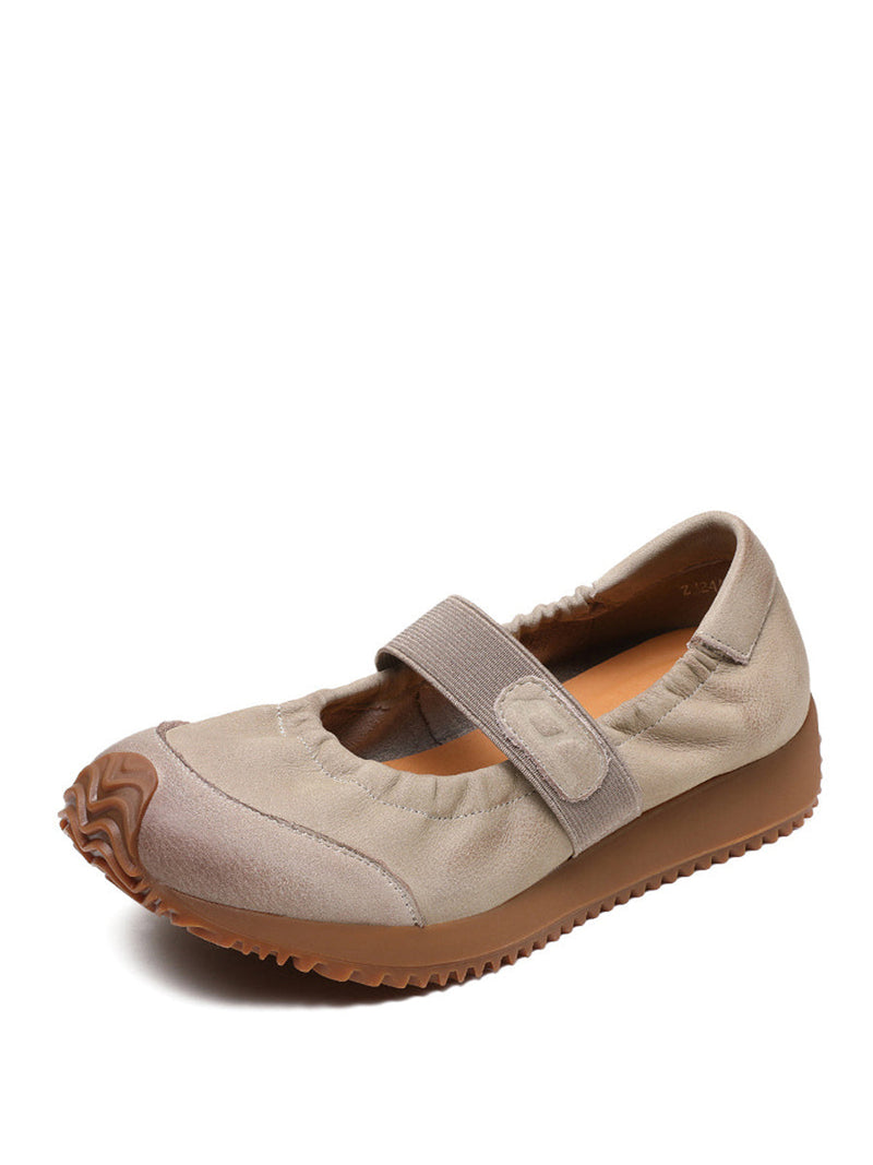 Summer Retro Leather Platform Shoes Sc1025