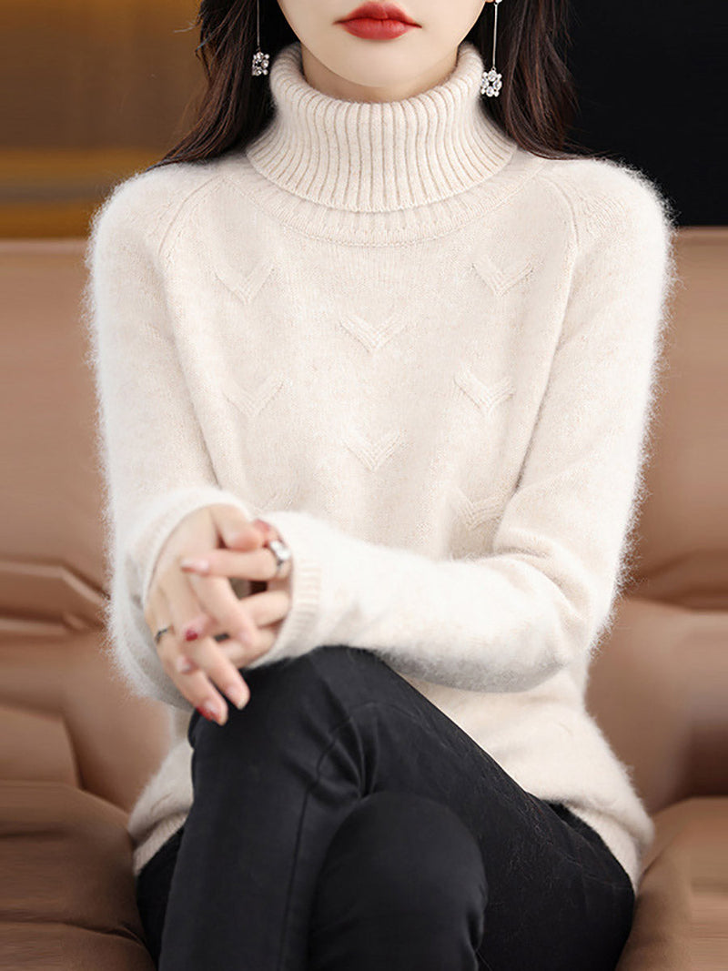 Autumn Turtleneck Wool Warm Knit Sweater Ax1032