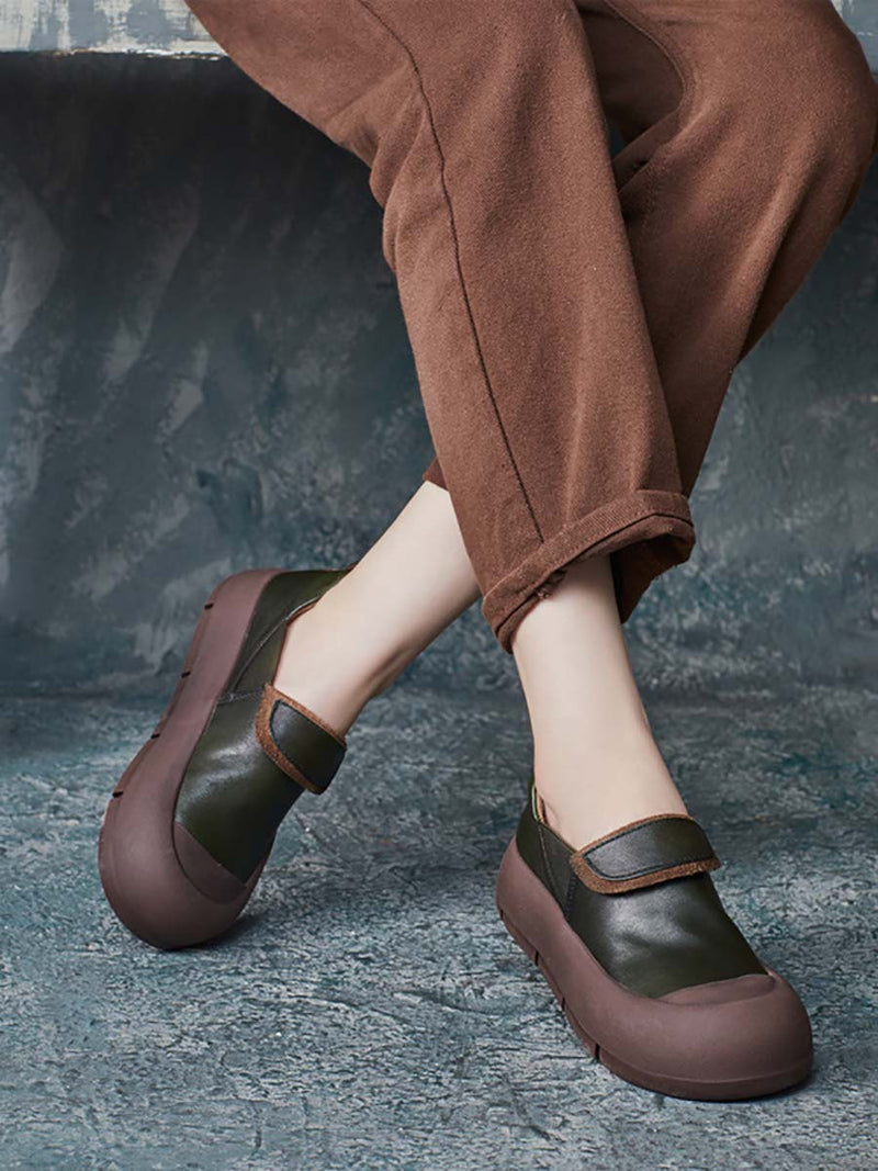 Autumn Stylish Genuine Leather Platform Shoes At1069