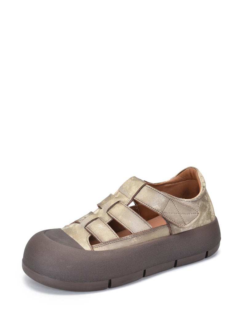 Summer Genuine Leather Platform Shoes Aa1019