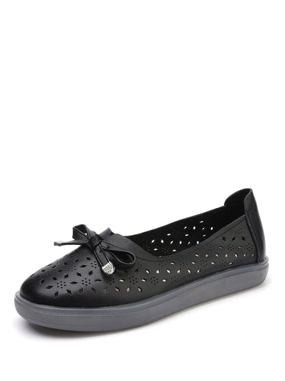 Summer Cutout Leather Flat Shoes Kl1043