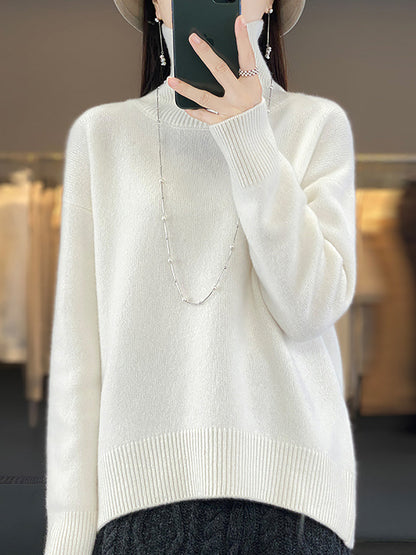 Autumn Turtleneck 100%wool Sweater Qu012