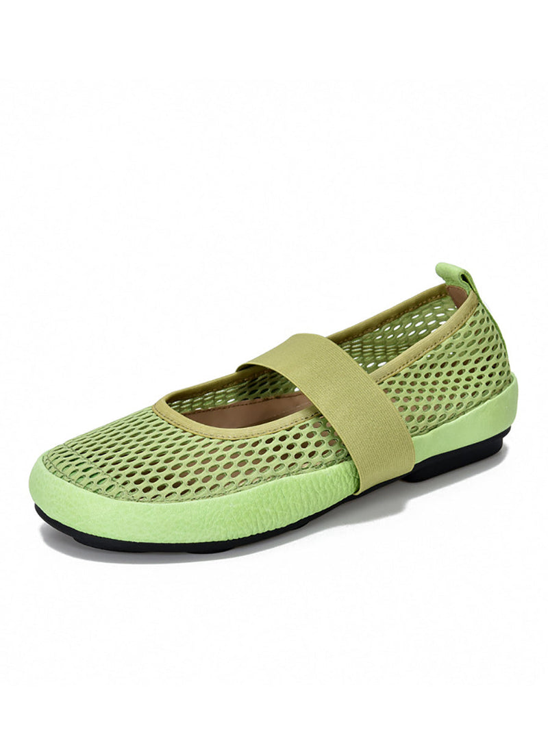 Low Heel Leather Summer Mesh Shoes