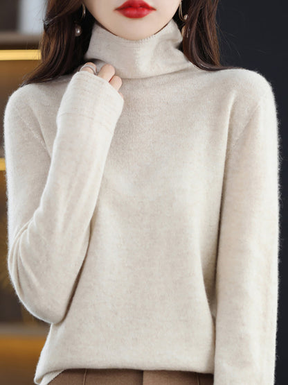 Autumn Turtleneck 100%wool Knit Sweater Ak1018