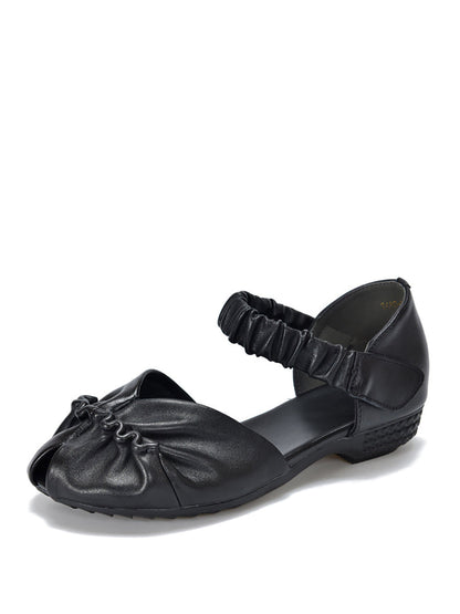 Summer Artsy Leather Low-heel Shoes Ui1021