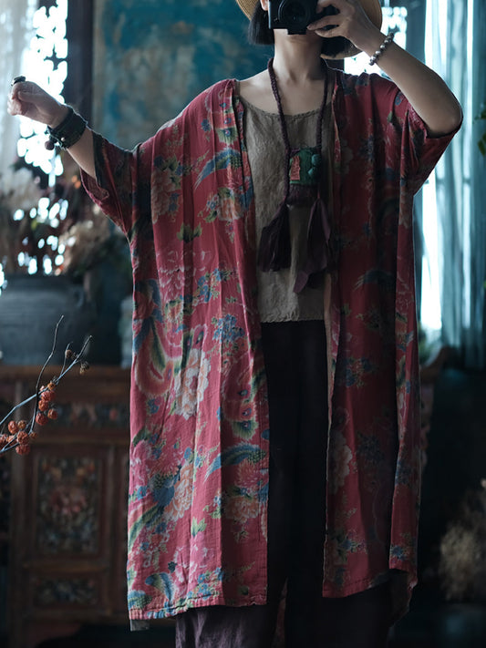 Flower Spring 100%cotton Shirt Coat Kl1013
