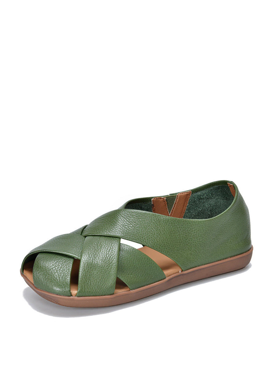 Summer Soft Leather Flat Sandal We1009