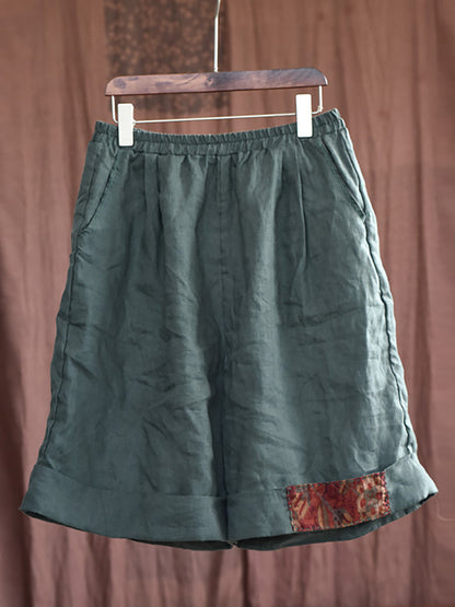 Patch Stitching Loose Short Pants Hh052