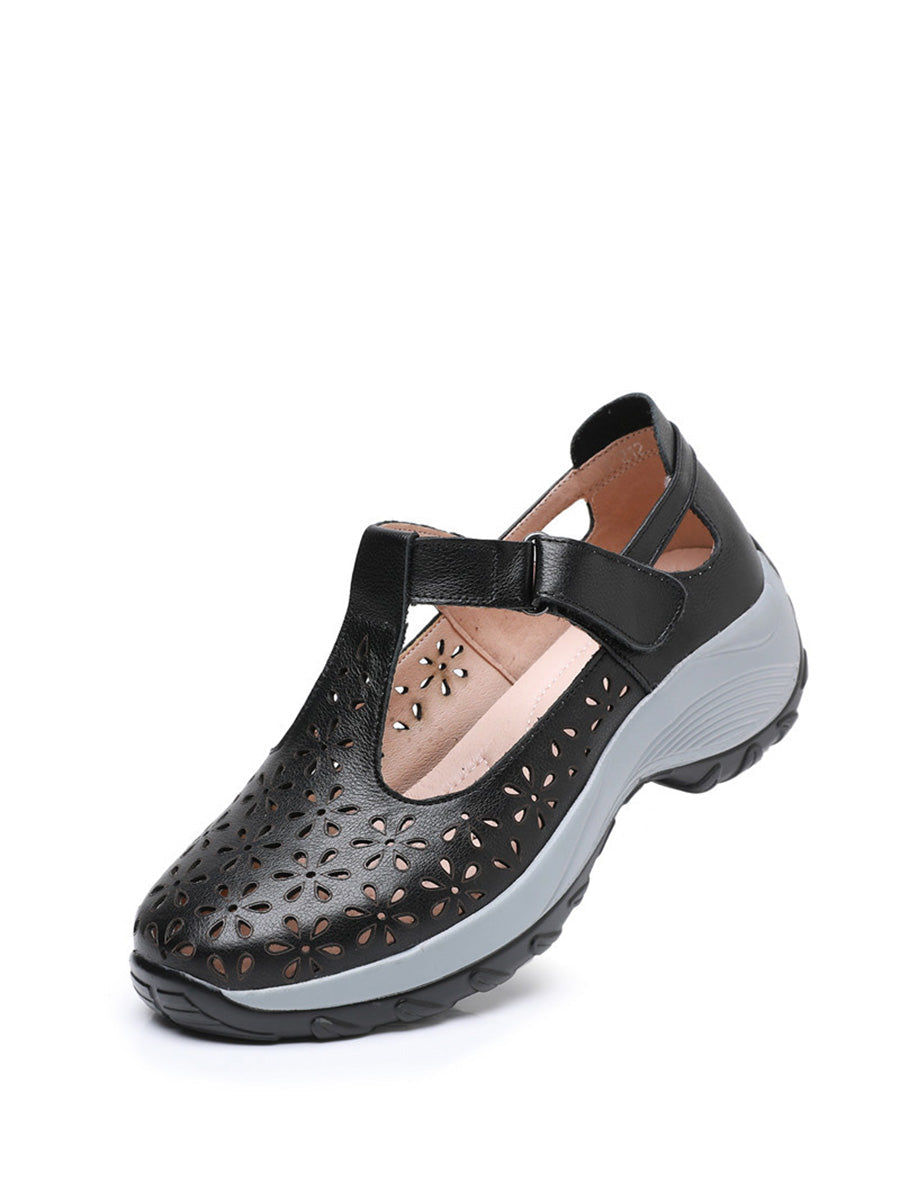 Summer Leather Cutout Platform Shoes Kl1033