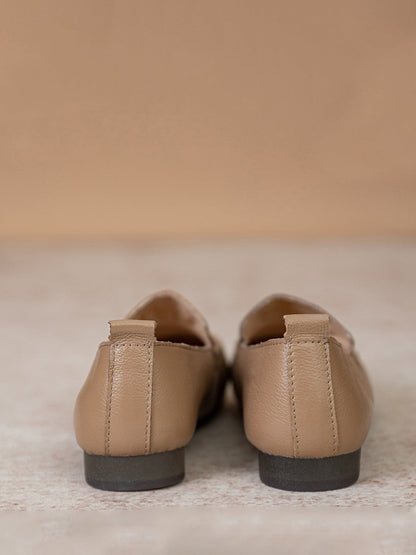 Genuine Leather Stitching Low Heel Shoes As1015