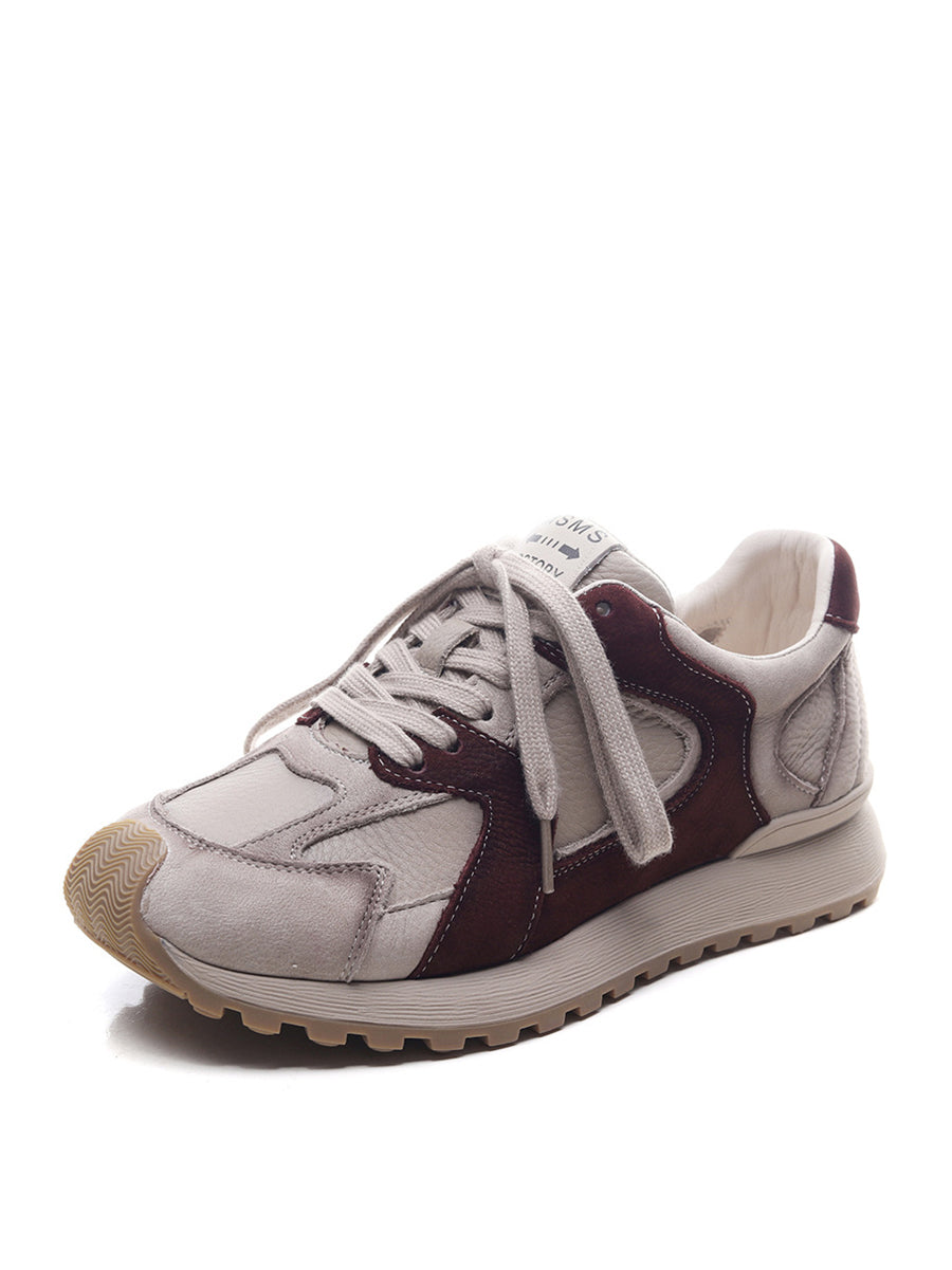 Colorblock Leather Sport Shoes Wu008