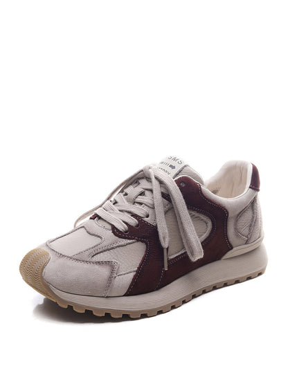 Colorblock Leather Sport Shoes Wu008