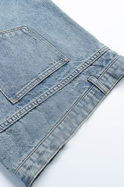 Inverted Wide Leg Denim Shorts