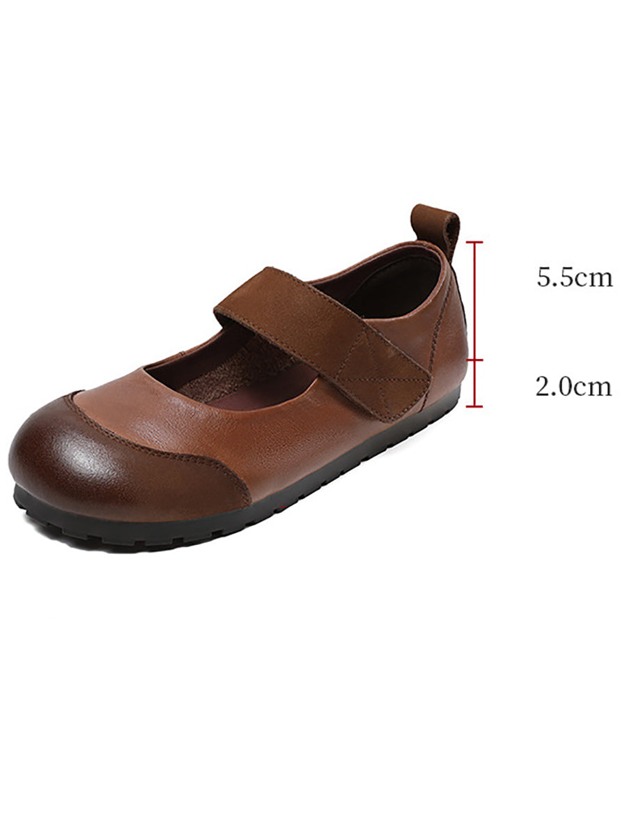 Summer Soft Leather Flat Shoes Qw1020