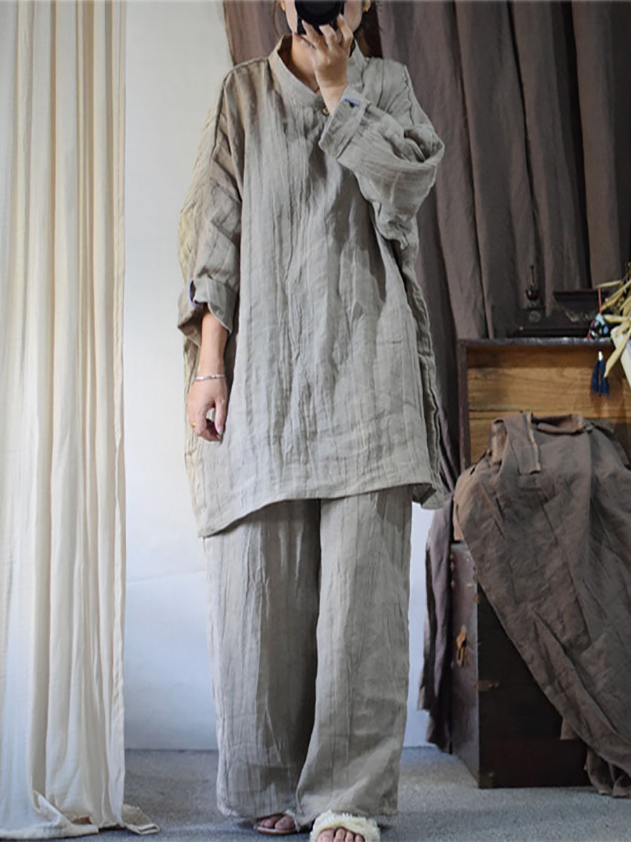 Linen Loose Long Blouse Kl1033