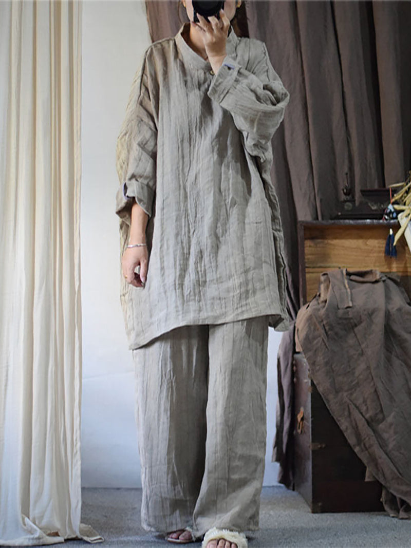 Linen Loose Long Blouse Kl1033