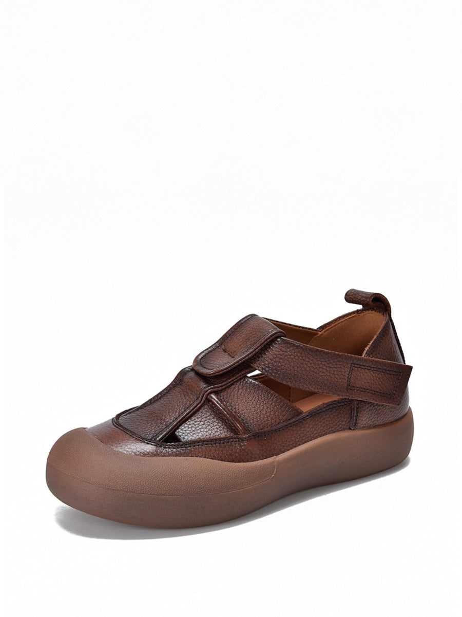Summer Leather Flat Shoes Aa1049