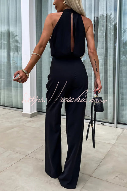 Fashionable Color Sleeveless Hollow Slim Fit Jumpsuit