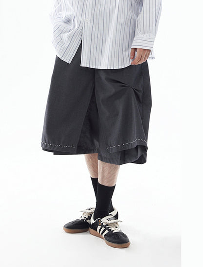 Wide-cut Contrast Shorts