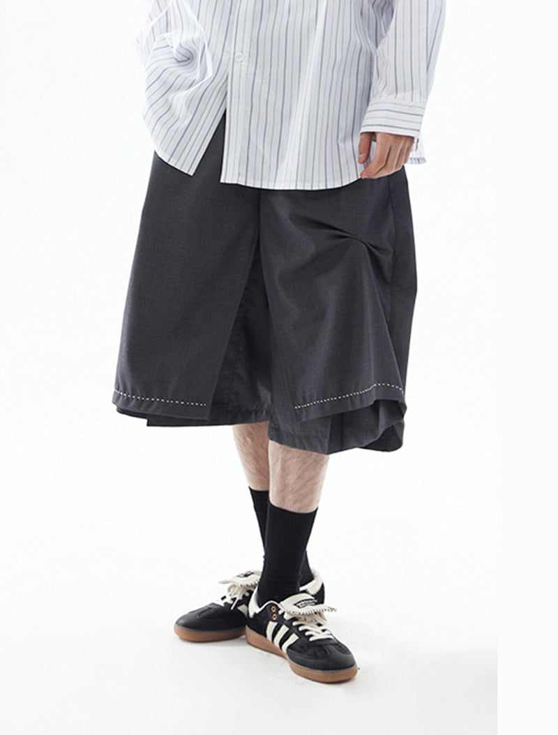 Wide-cut Contrast Shorts