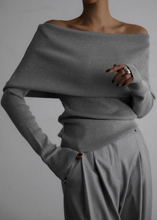 Off-shoulder Knit Sweater