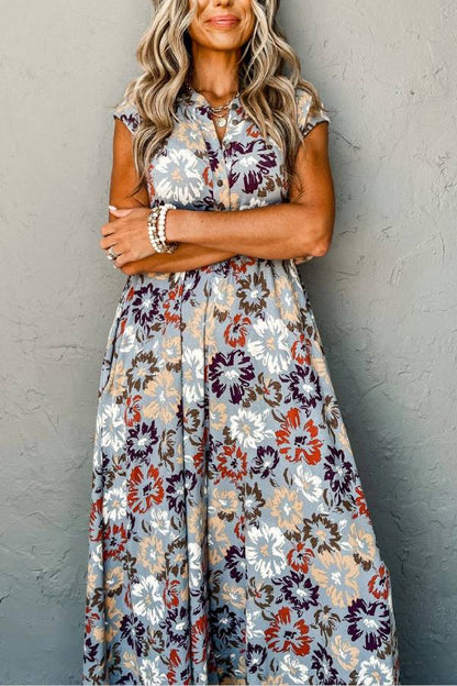 Sky Blue Sleeveless Pocketed Wide Leg Jumpsuit