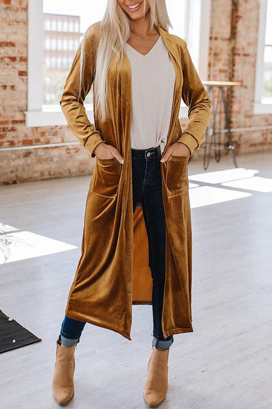Velvet Cardigan Without Buttons