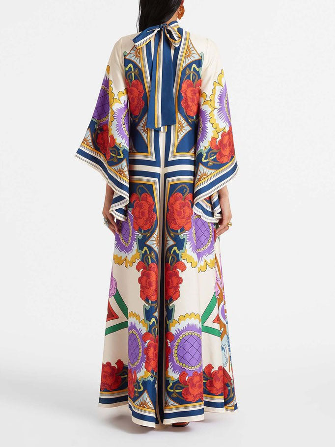 Unique Print Flowing Maxi Dress
