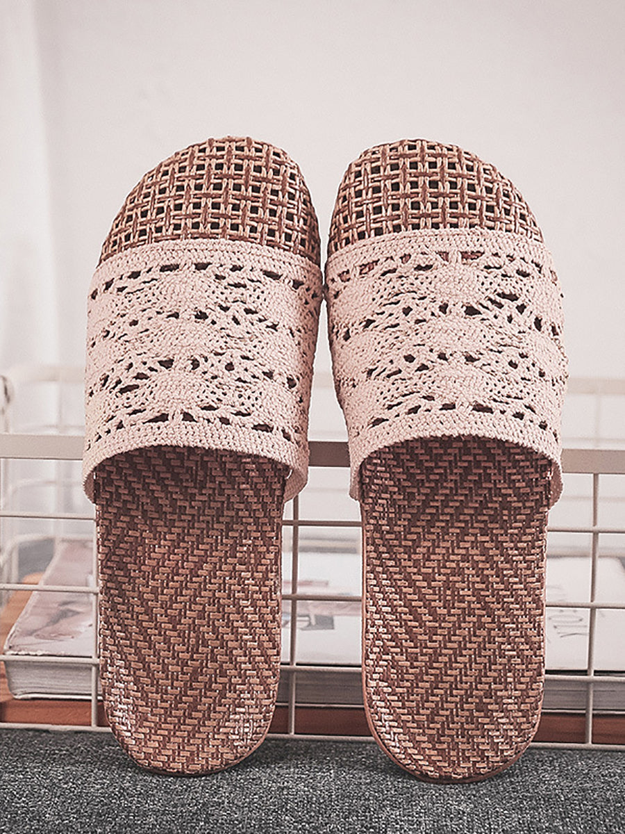 Summer Rattan Weaving Indoor Slippers Zz1011
