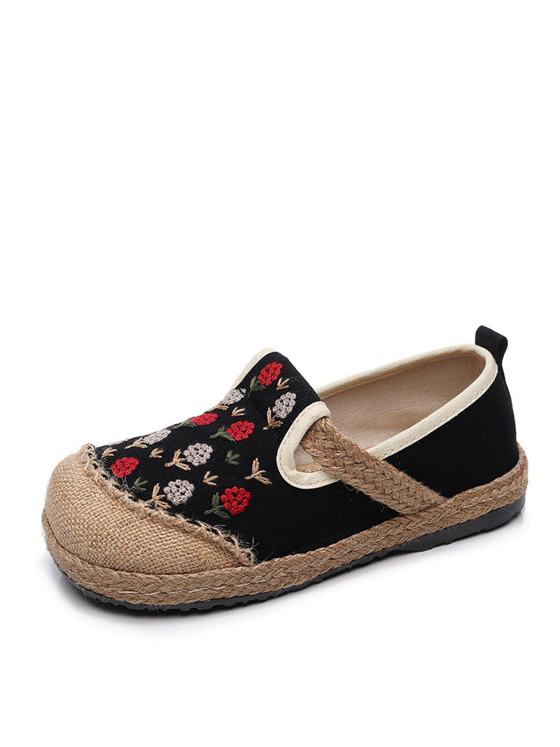 Summer Artsy Embroidery Linen Cotton Shoes Zz1005
