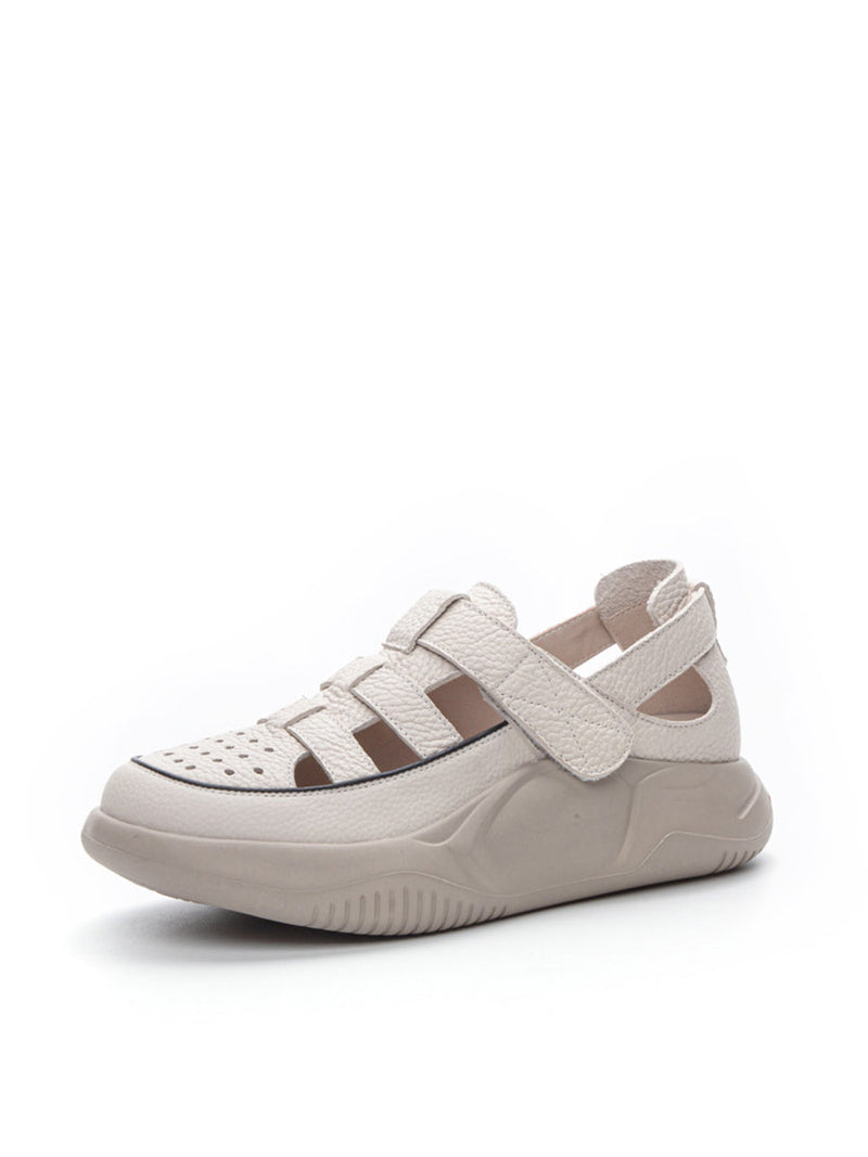 Summer Leather Colorblock Platform Sandals Io1027