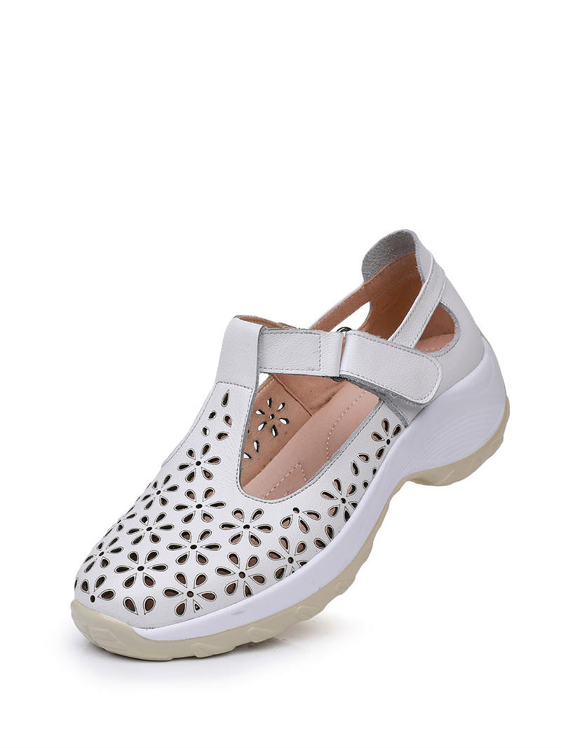 Summer Leather Cutout Platform Shoes Kl1033