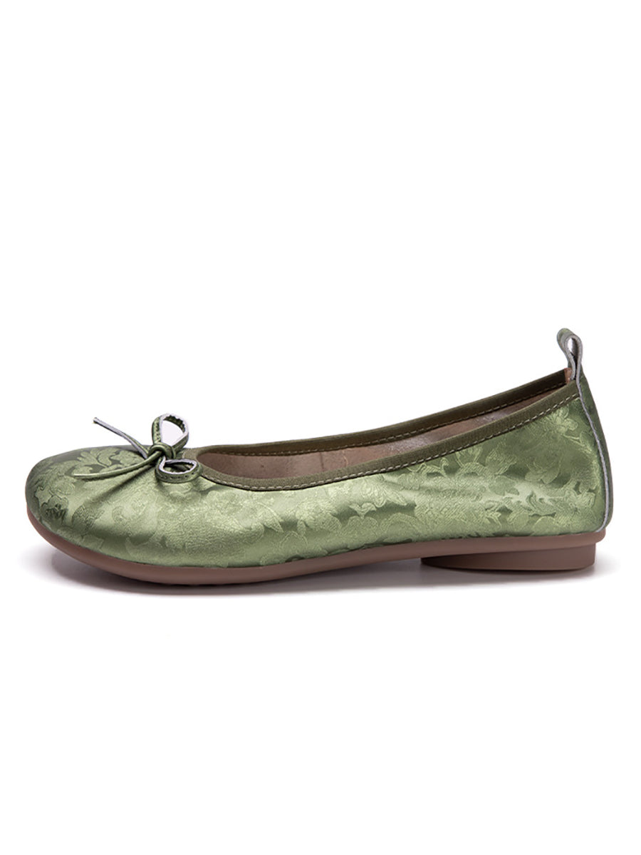 Summer Leather Flower Knurling Flat Shoes Ty1029