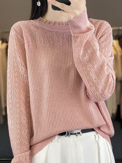 Autumn Lace Knit Sweater Qm030
