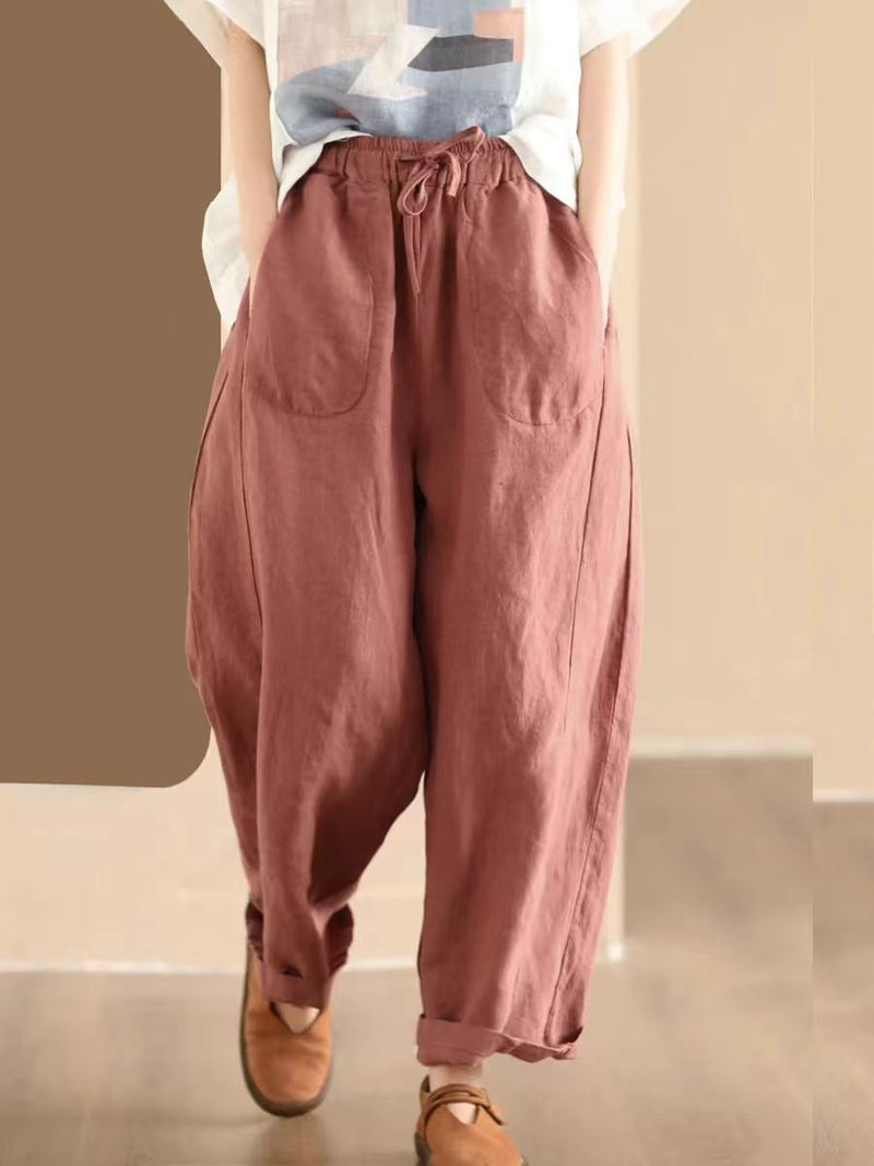 Summer Linen Loose Harem Pants We1021