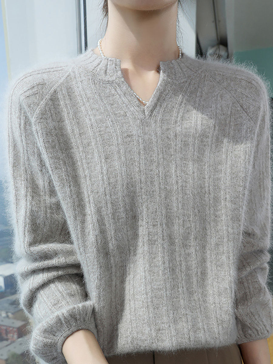 Autumn V-neck Wool Warm Knit Sweater Av1013