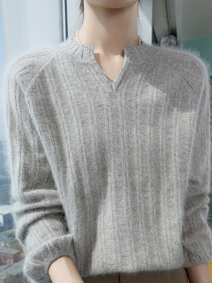 Autumn V-neck Wool Warm Knit Sweater Av1013