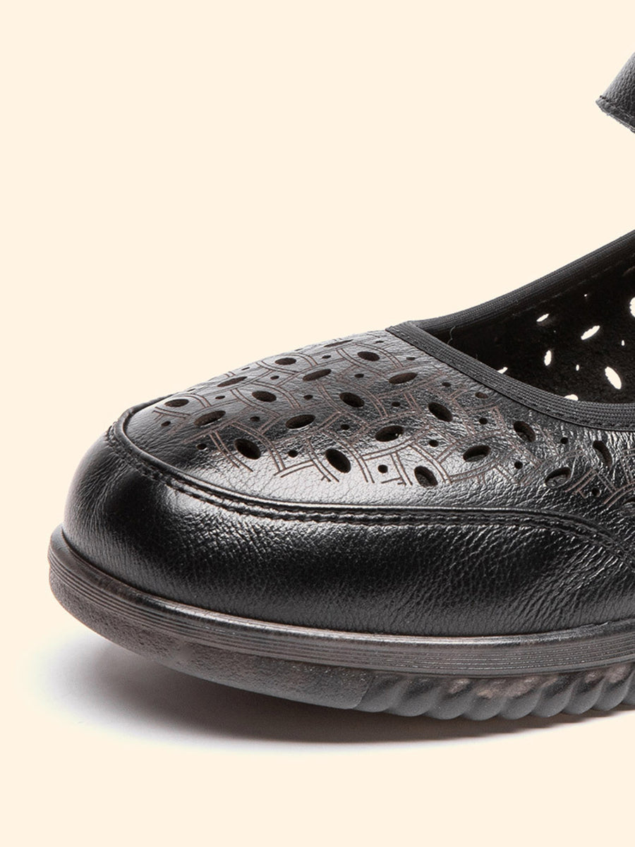 Summer Casaul Leather Cutout Low-heel Shoes Ty1040