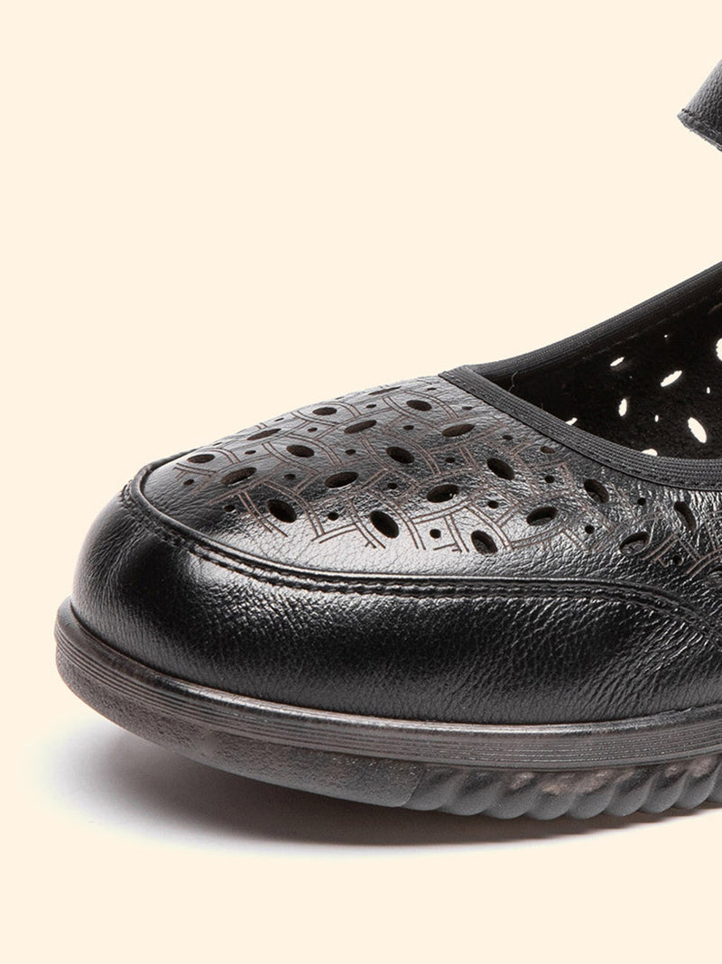 Summer Casaul Leather Cutout Low-heel Shoes Ty1040