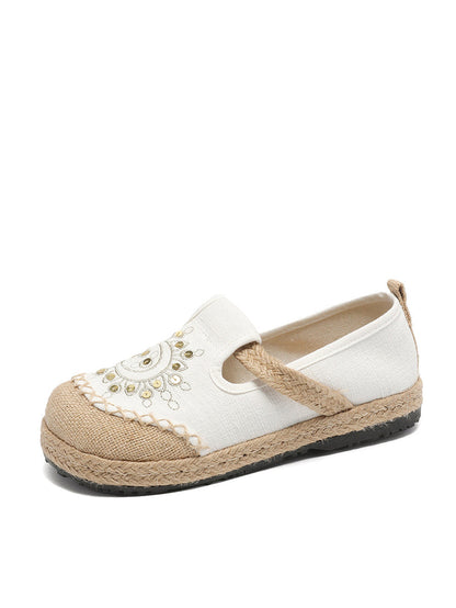 Summer Moon Embroidery Cloth Shoes We1037