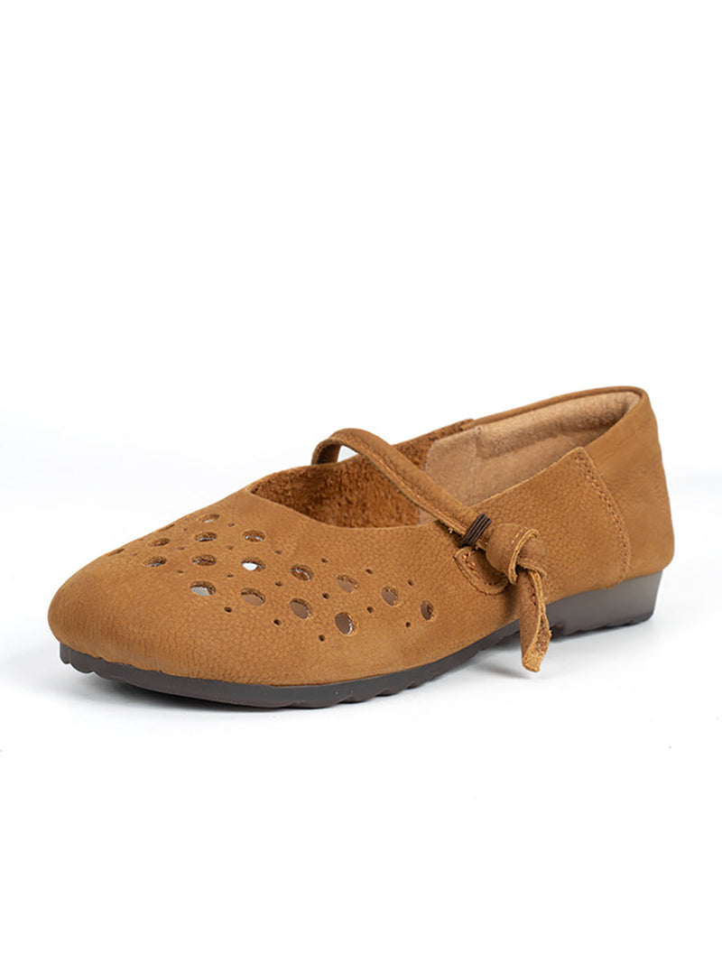 Soft Leather Cutout Shoes Xx1053