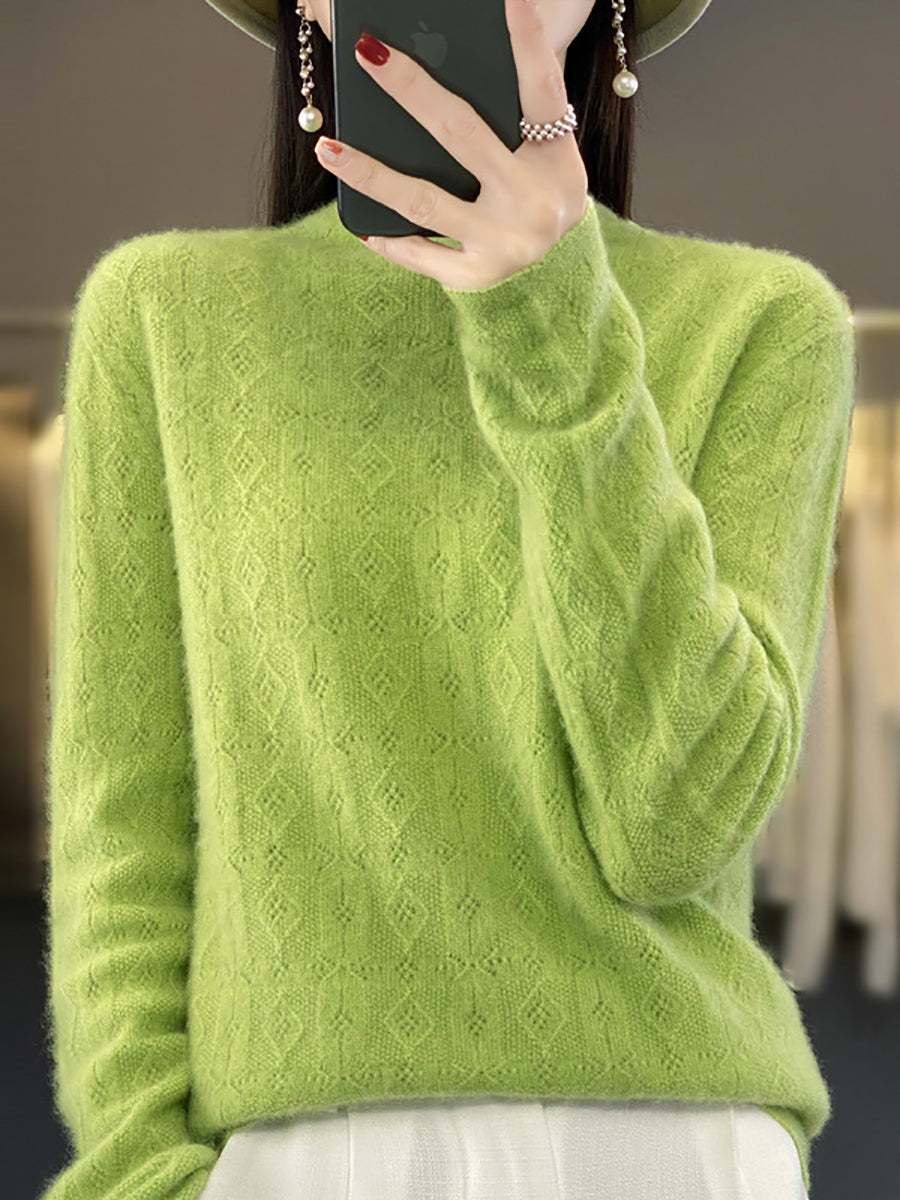 Autumn Turtleneck 100%wool Knit Sweater Qu028