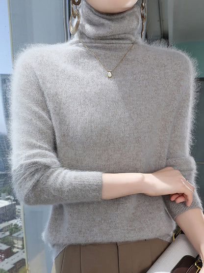 Autumn Turtleneck Wool Soft Warm Knit Sweater Av1029