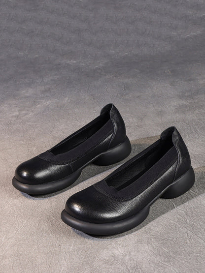 Summer Genuine Leather Low Heel Shoes Fd016