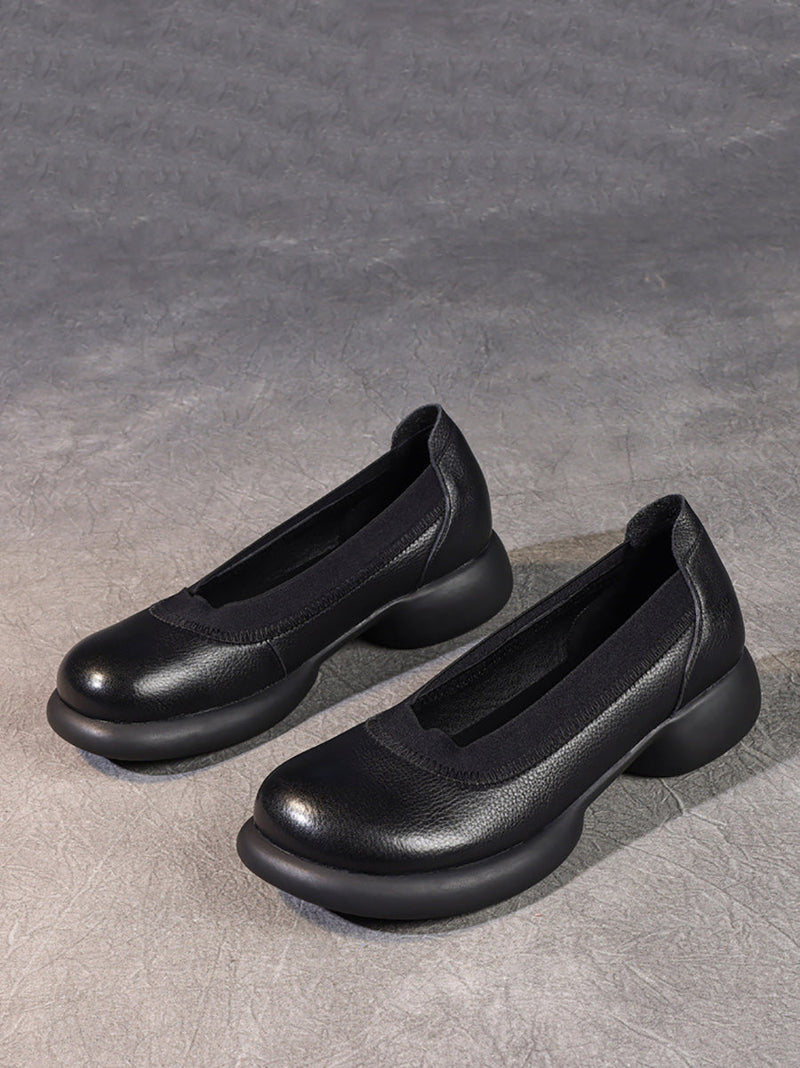 Summer Genuine Leather Low Heel Shoes Fd016