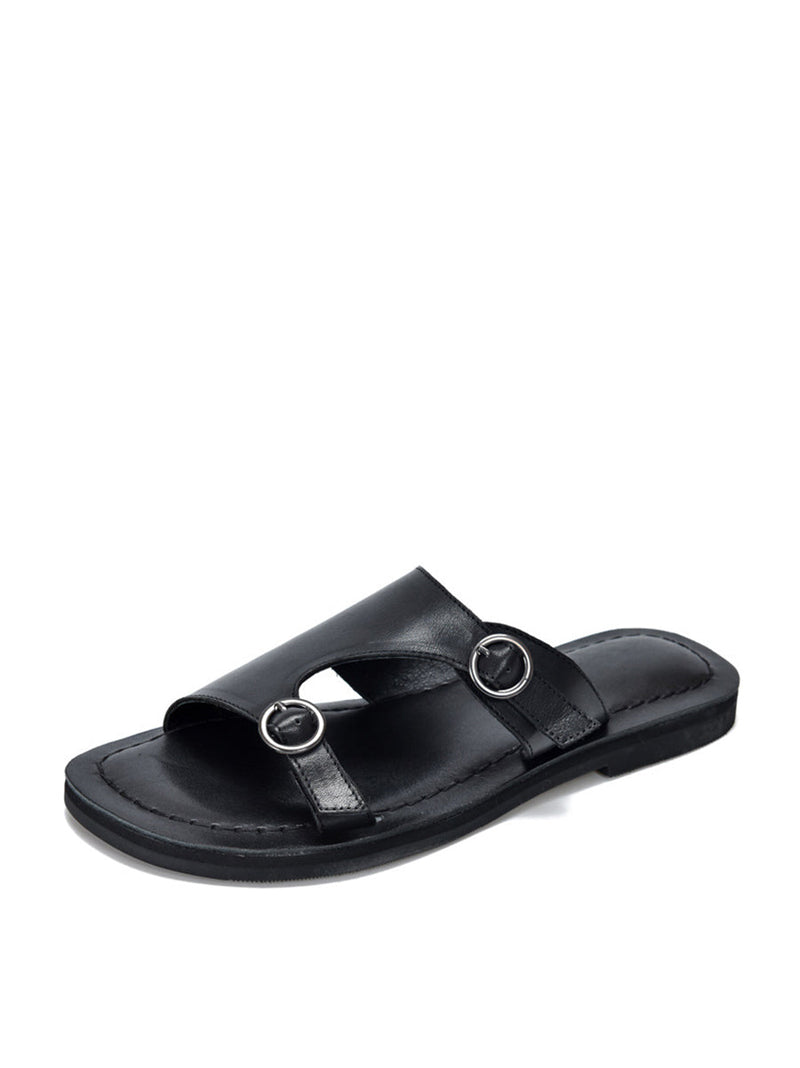 Summer Soft Leather Flat Slippers We1008