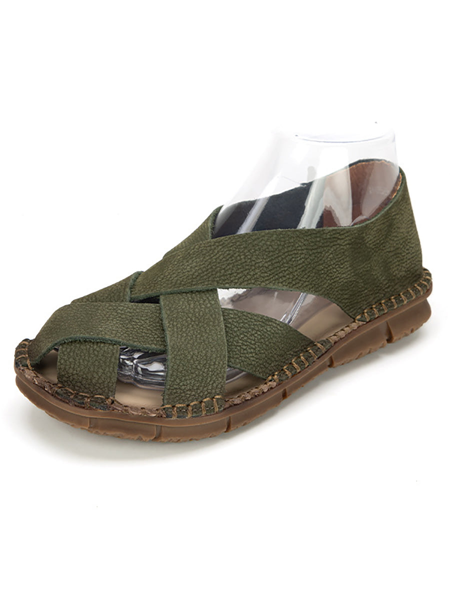Summer Leather Weave Flat Shoes As1055