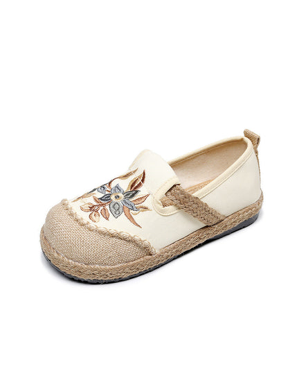 Flower Embroidery Linen Cotton Flat Shoes Ah1062