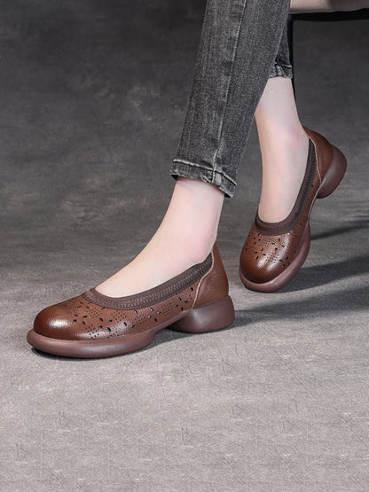 Summer Genuine Leather Low Heel Shoes Ii1024