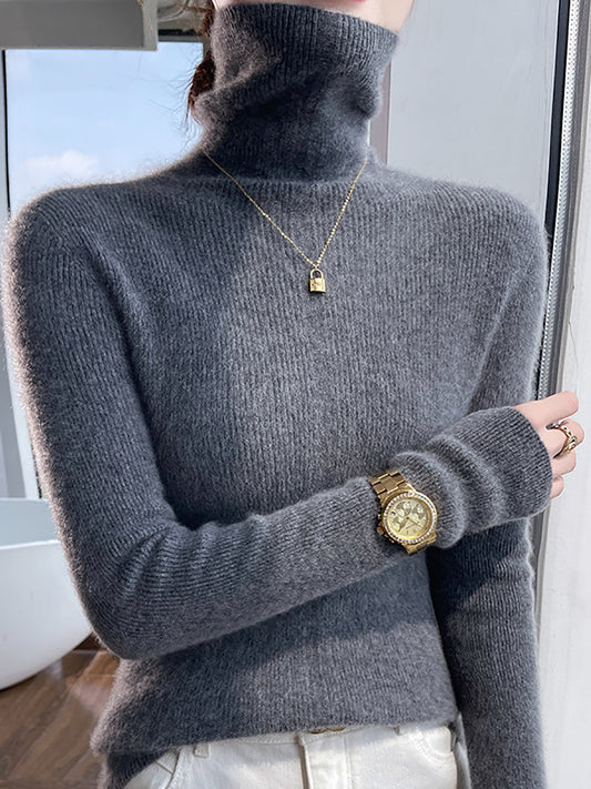 Autumn Turtleneck 100%wool Soft Sweater Qu013
